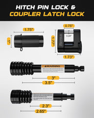 RETRUE universal coupler tongue lock featuring a 1/4-inch pin for latch-type couplers.
