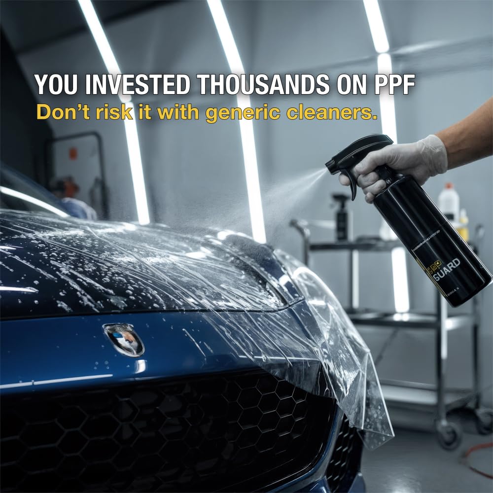Rev Auto Project Mono PPF Guard on PPF film demonstrates compatibility across finishes