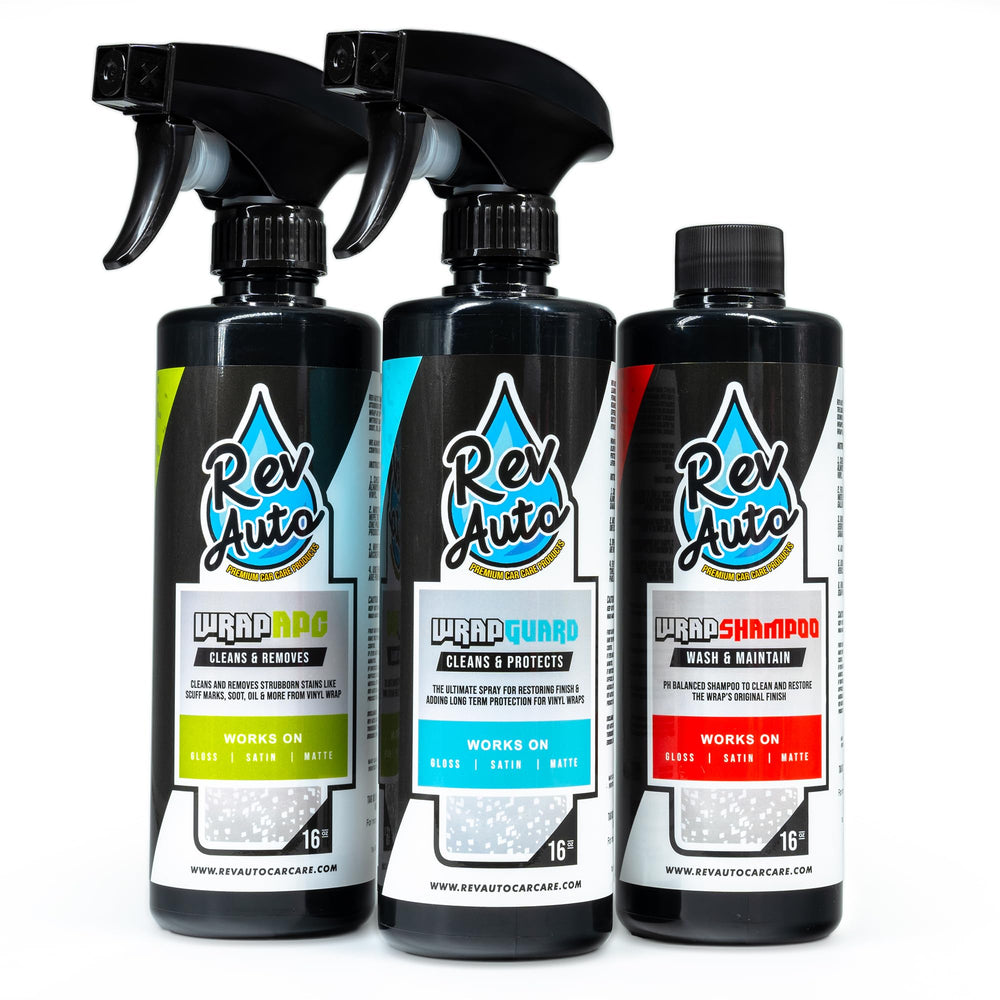 Rev Auto wrap detailer adds gloss and removes fingerprints from vinyl wraps