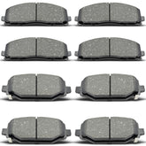 RevivaParts front and rear ceramic brake pads eight-piece set ready for installation
