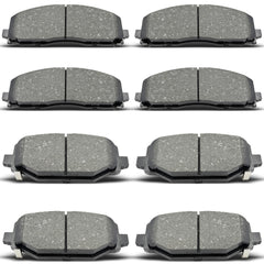 RevivaParts front and rear ceramic brake pads eight-piece set ready for installation