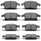 RevivaParts front-rear ceramic brake pads eight-piece set for Ford Fusion and Lincoln MKZ improve braking and reduce dust.