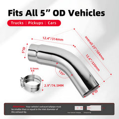 REWONIXAL universal tailpipe compatibility ensures fit for many vehicles