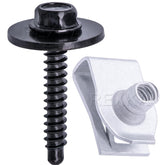 Rexka U-nuts kit with 20 extruded nuts for secure automotive panel fastenings.