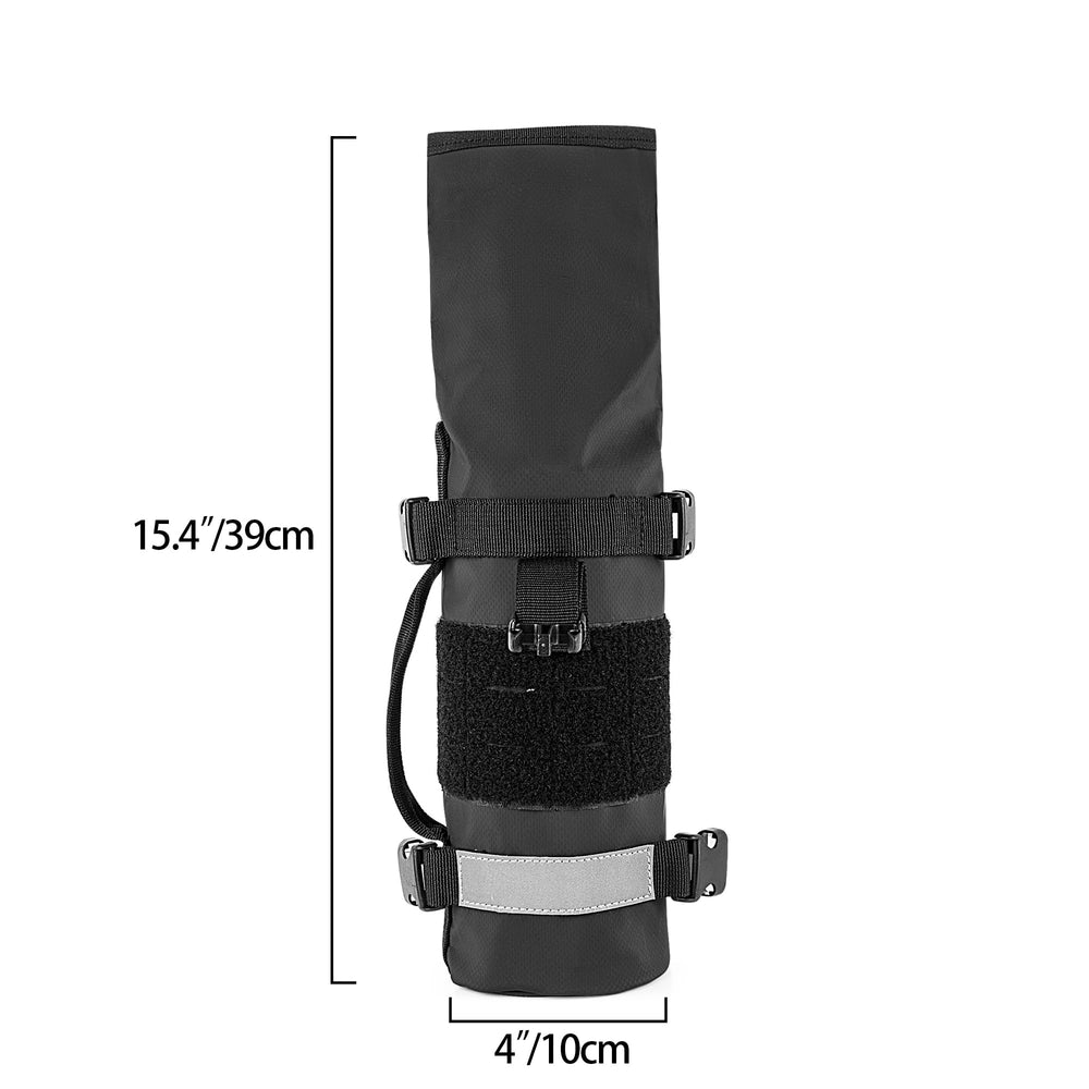 Rexmica top closure webbing keeps the bottle secure during rides