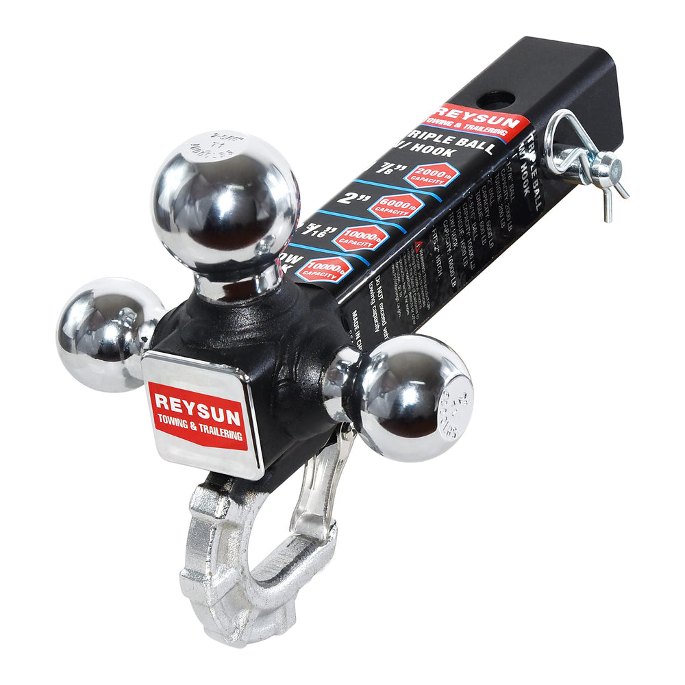 REYSUN hitch length measurements show usable 7-1/2 inch clearance.