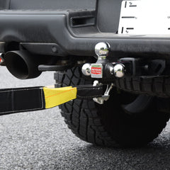 REYSUN safety spring latch on tri-ball hitch enhances control.