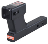REYSUN trailer hitch riser with 6.25 inch rise for level towing in a 2 inch receiver