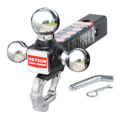 REYSUN tri-ball hitch assembly shows rugged forged design for versatile towing.