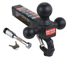 REYSUN tri-ball hitch hook with safety latch for quick secure attachments