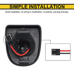 R&F Auto red U-shaped license plate light OEM-replacement style with CAN-bus compatibility.