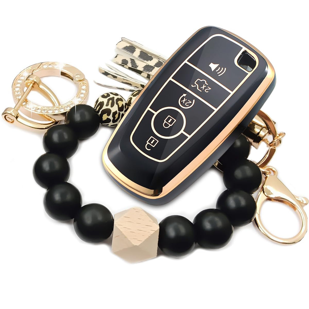 RFSRZ car key fob cover with wristlet protects against drops and scratches.