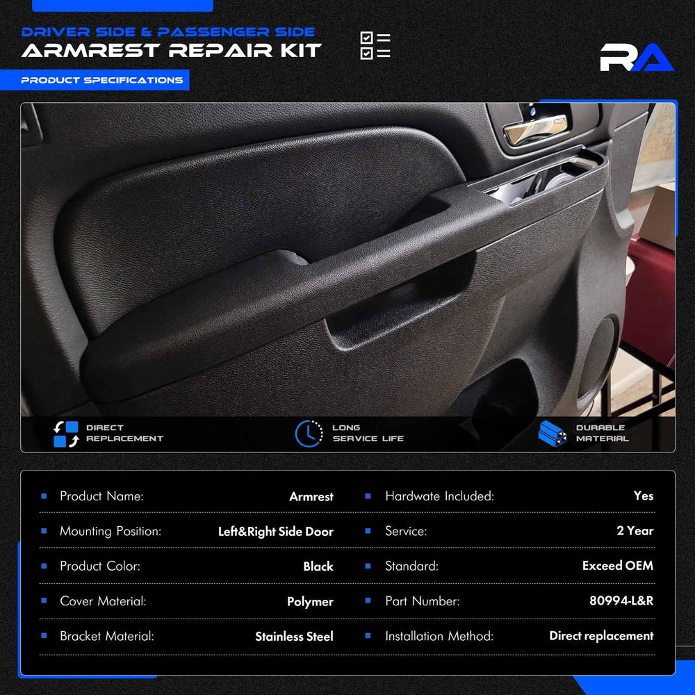 RHAOCZIYAUTO 80994 black armrest fit matches Chevrolet GMC interiors.