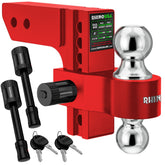 Rhino USA adjustable hitch with 6 inch drop for level tow.
