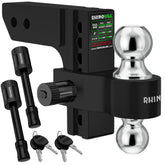 Rhino USA adjustable trailer hitch with 6-inch drop for level towing on lifted trucks.