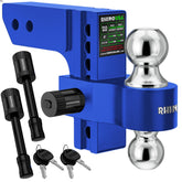 Rhino USA adjustable hitch blue with 6-inch drop for level towing on trucks.