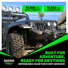 Rhino USA compatible with most aftermarket bumpers and universal mounts.