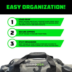 Rhino USA camouflage recovery bag built to withstand rugged off-road adventures