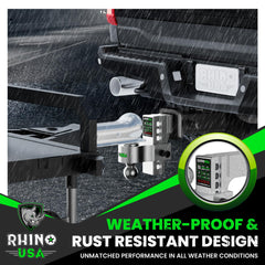 Rhino USA 2-inch hitch for Class 3 and 4 receivers compatibility.