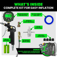Rhino USA quarter-inch NPT compatibility extends usability with most air compressors.