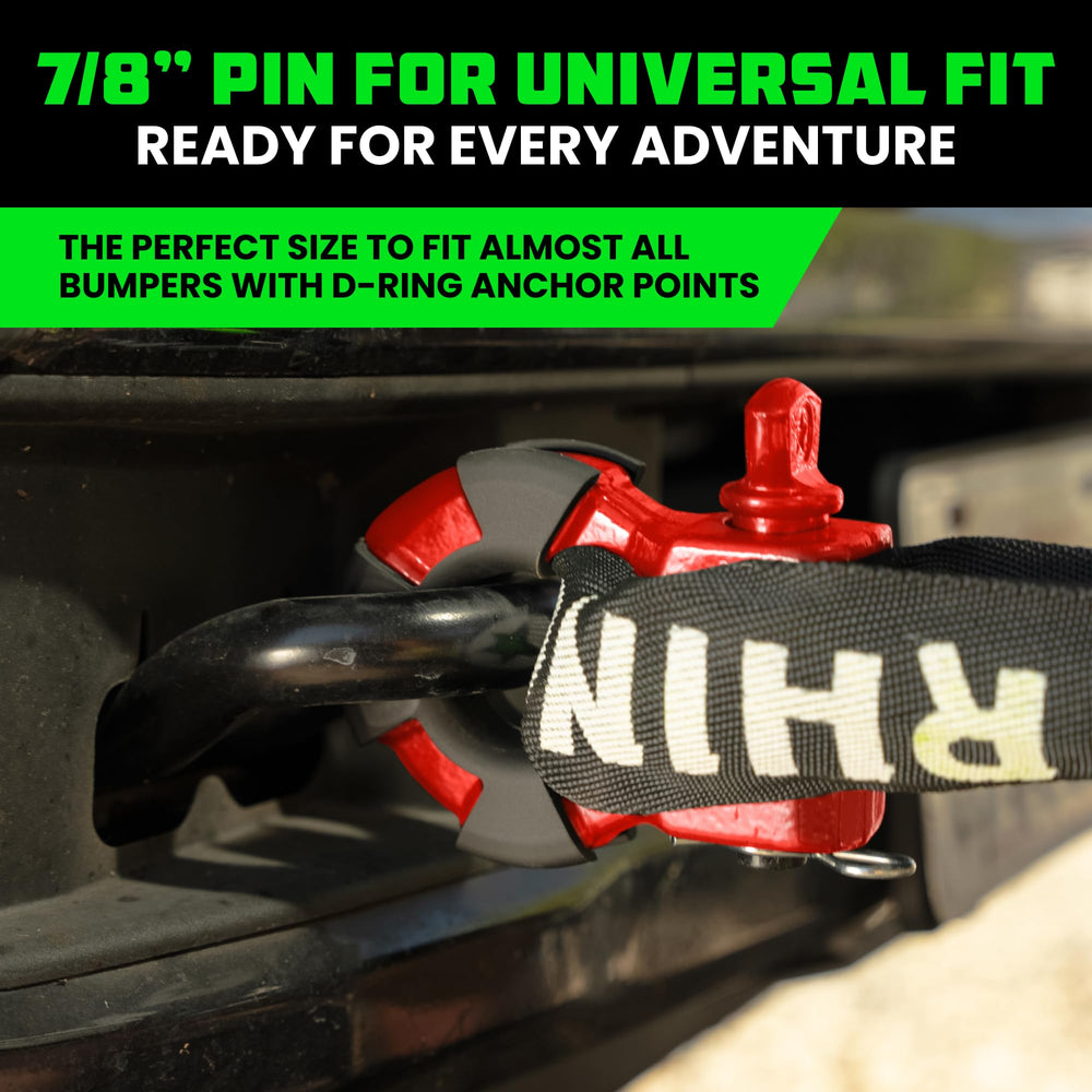 Rhino USA D-ring shackle with 7/8 pin for secure mounting.
