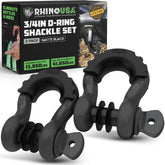 Rhino USA D Ring Shackle 2-Pack with matte finish, ideal for towing and off-road recovery.