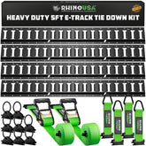 Rhino USA E-Track rails kit with four rails for secure cargo in trucks.