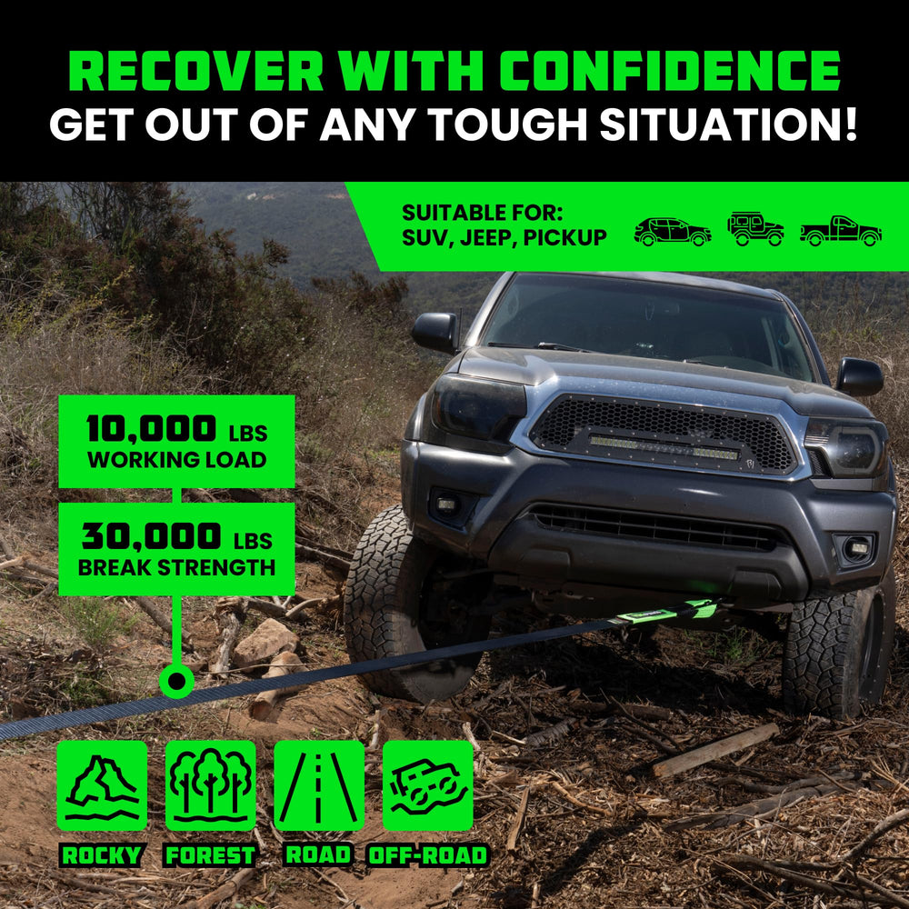 Flat recovery use for stuck vehicles on dirt, mud, or pavement
