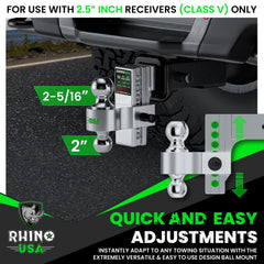 Rhino USA heavy-duty aluminum hitch designed for long-lasting outdoor use.