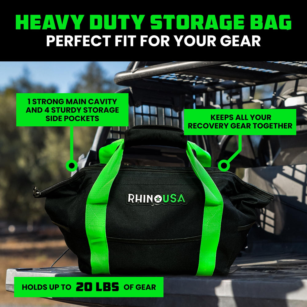 Rhino USA recovery bag open layout showing compartments for gear