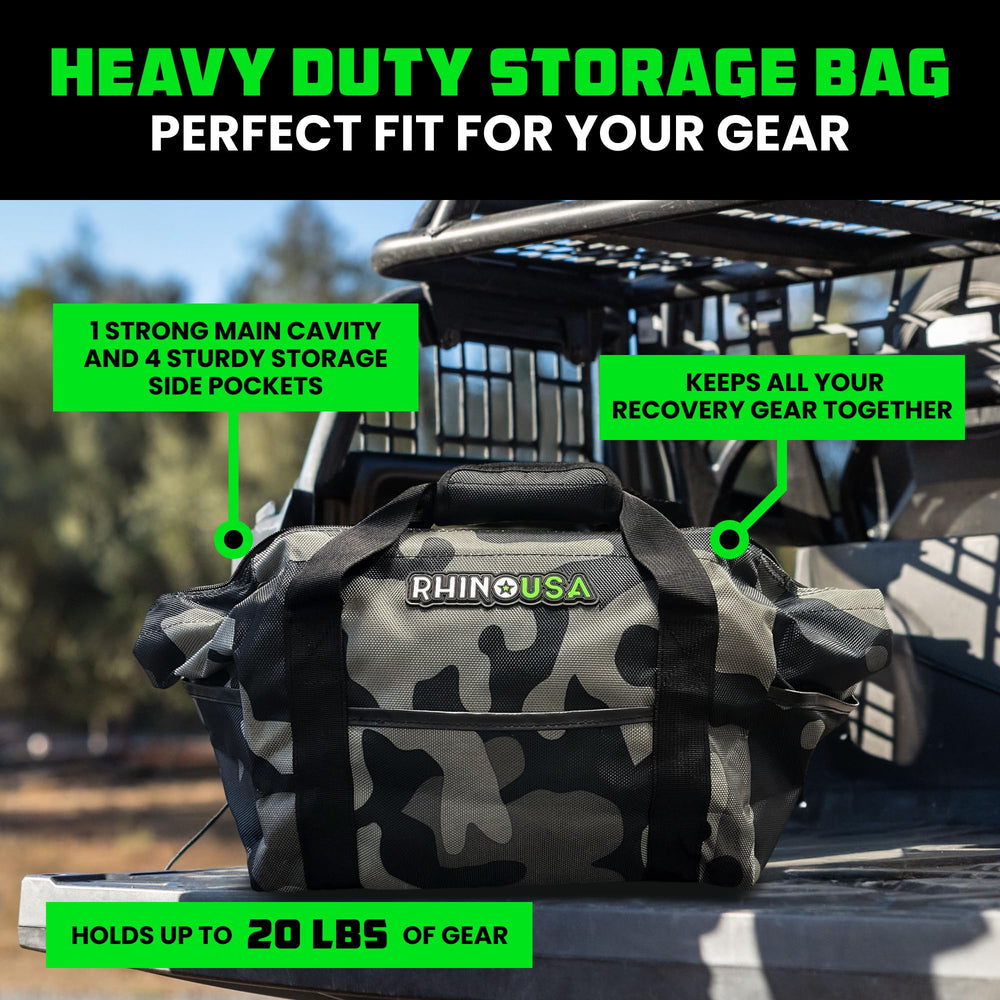 Rhino USA bag opened to reveal five sturdy pockets for organized gear