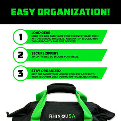 Rhino USA green recovery bag highlight durable exterior for rugged use