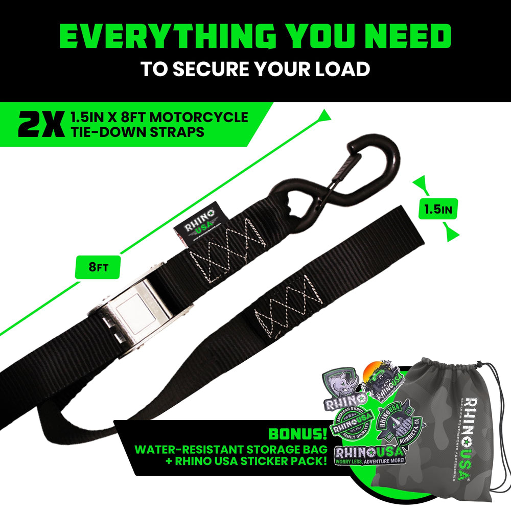 Rhino USA integrated soft loops simplify securing bikes with minimal effort
