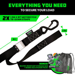 Rhino USA integrated soft loops simplify securing bikes with minimal effort