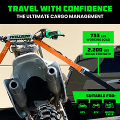 Rhino USA integrated soft loops simplify anchoring around handlebars and frames.