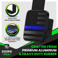 Rhino USA heavy-duty rubber hitch cover shields the receiver from dust and water.