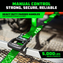 Rhino USA ratchet straps kit side view shows a four-pack