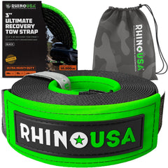 Rhino USA recovery tow strap 3x30 ready for heavy-duty vehicle recovery