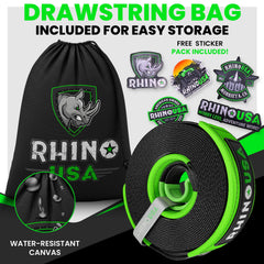 Rhino USA Recovery Tow Strap jeep-ready for off-road recoveries