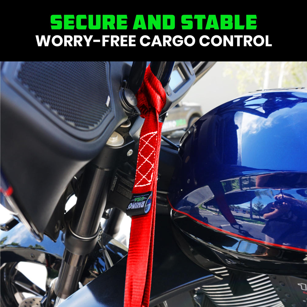 Rhino USA strap in use on ATV for stable cargo during off road travel.