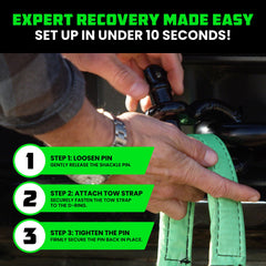 Rhino USA static tow strap prepared for controlled recovery.