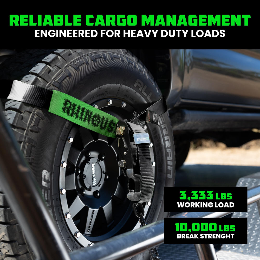 Rhino USA t-handle ratchet straps for fast, reliable tightening.