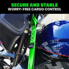 Rhino USA tie down designed for ATV and dirt bike securement on trailers.