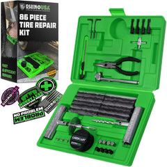 Rhino USA tire repair kit in a compact case ready for under-seat roadside fixes.