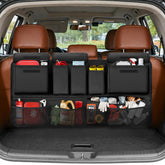 Rhino Valley trunk organizer with top buckles secures items during drives