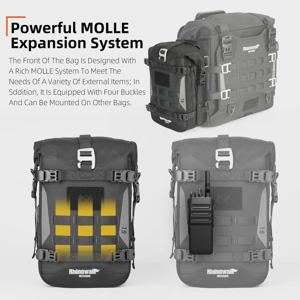 Rhinowalk bag interior with organized pockets for quick access