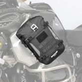 Rhinowalk crash bar bag mounted on a motorcycle for weatherproof storage
