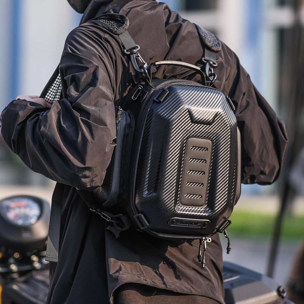 Rhinowalk tail bag top strap system keeps items accessible