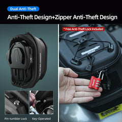 Rhinowalk anti-scratch base protects motorcycle tank surface.