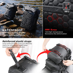 Rhinowalk waterproof fabric with sealed seams maintains dry gear.